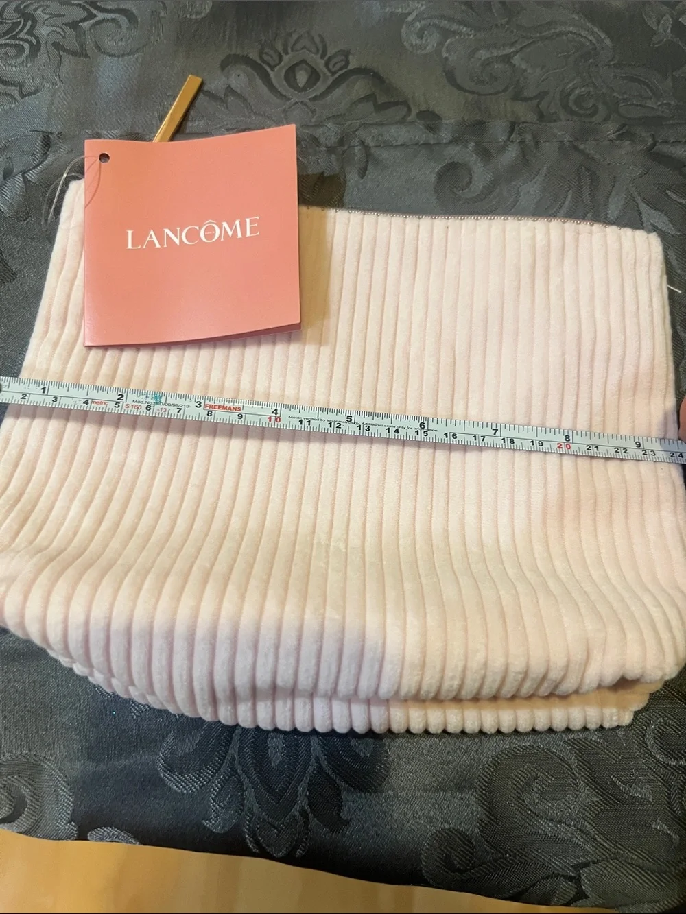 Lancôme Ribbed Velvet Light Pink Makeup Pouch with new mascara samples